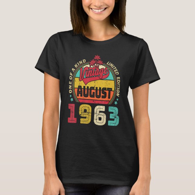 Camiseta Vintage 59th Birthday Awmanutenção desde agosto de (Frente)