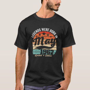 Camiseta Vintage 60ª Lenda De Aniversário Foi Nascer Em Mai