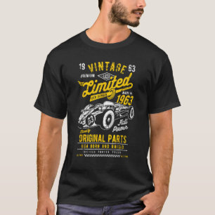 Camiseta Vintage 60th Birthday Race Car Nascer 1963 60 Birt