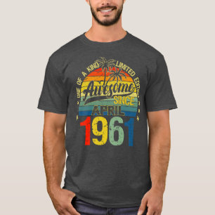 Camiseta Vintage, 61 Anos De Idade Abril De 1961 Decorações