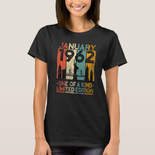 Camiseta Vintage, 61 Anos, Janeiro De 1962 Homens De Aniver