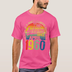 Camiseta Vintage 62 anos Antiga abril de 1960 Decorações 62