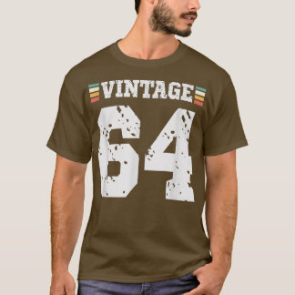 Camiseta Vintage, 64 anos, feliz 64 anos, diversão de anive