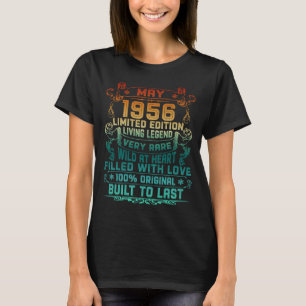 Camiseta Vintage 65 anos de idade maio de 1956 65º aniversá