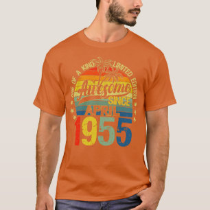 Camiseta Vintage 67 anos Antiga abril de 1955 Decorações 67
