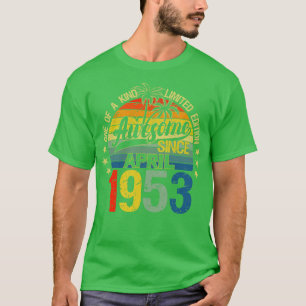 Camiseta Vintage 69 anos Antiga abril de 1953 Decorações 69