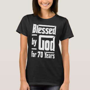 Camiseta Vintage 70 Birthday Abençoado Por Deus Por 70 Anos