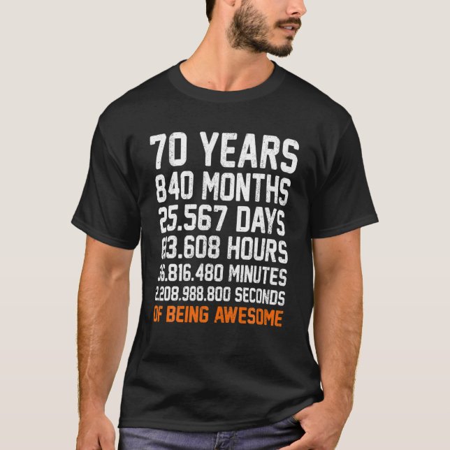 Camiseta Vintage 70 Birthday dá 70 anos Anniversa (Frente)
