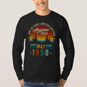 Camiseta Vintage 72º Aniversário Espetacular Desde Maio De