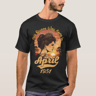 Camiseta Vintage 72º Aniversário Esta Rainha Foi Nascer Em