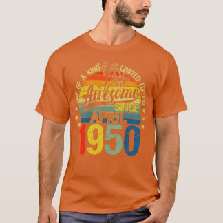 Camiseta Vintage 72 anos Antiga abril de 1950 Decorações 72