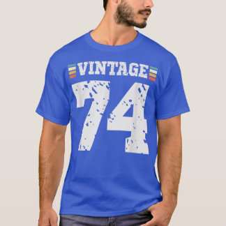 Camiseta Vintage, 74 anos, feliz 74 anos, diversão de anive