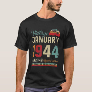 Camiseta Vintage 78º Aniversário De Janeiro De 1944 Aos 7