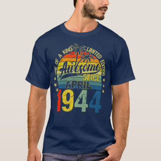 Camiseta Vintage 78 anos Antiga abril de 1944 Decorações 78