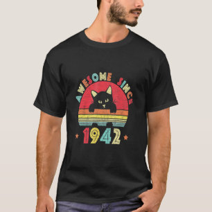 Camiseta Vintage 80º Aniversário Incrível Desde 1942 Retro 
