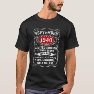 Camiseta Vintage 81 Anos Antiga Setembro 1940 81Rua Anivers
