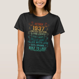 Camiseta Vintage, 85 anos, outubro de 1937, 85º aniversário
