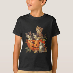 Camiseta Vintage 90s Cat Retro Pumpkin Kittens Halloween Ca