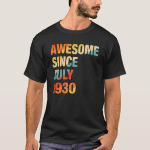 Camiseta Vintage 92nd Birthday Incrível Desde julho de 1930