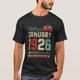 Camiseta Vintage 96º Aniversário Janeiro 1926 96 Anos