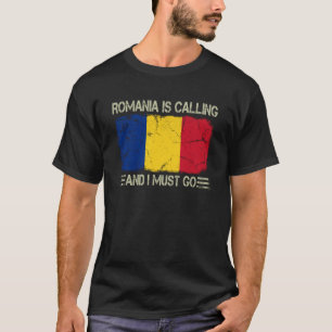Camiseta Vintage, a bandeira romena, a Romênia, está a tele