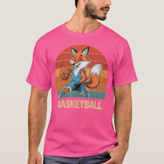 Camiseta Vintage A Raposa Jogando Basquete Os Amantes Da Ra