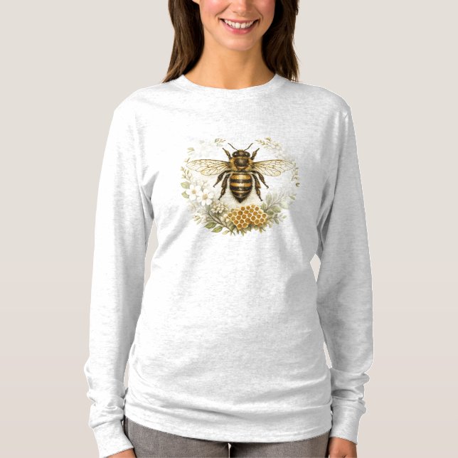 Camiseta Vintage Abelha para Mulheres (Frente)