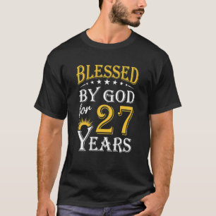 Camiseta Vintage Abençoada Por Deus Por 27 Anos Feliz 27
