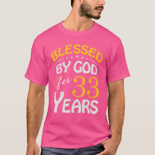 Camiseta Vintage Abençoada Por Deus Por 33 Anos Feliz 33
