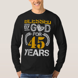 Camiseta Vintage Abençoada Por Deus Por 45 Anos Feliz 45º B