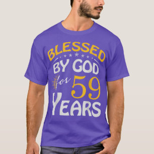 Camiseta Vintage abençoada por Deus por 59 anos Feliz 59º