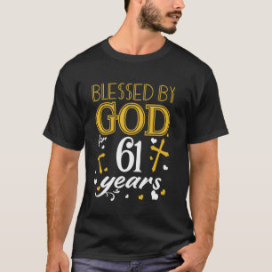 Camiseta Vintage Abençoada Por Deus Por 61 Anos Feliz 61 ru