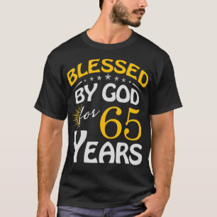 Camiseta Vintage abençoada por Deus por 65 anos Feliz 65