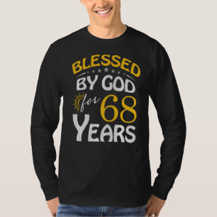 Camiseta Vintage Abençoada Por Deus Por 68 Anos Feliz 68