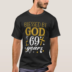 Camiseta Vintage Abençoada Por Deus Por 69 Anos Feliz 69º B