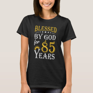 Camiseta Vintage abençoada por Deus por 85 anos Feliz 85º B