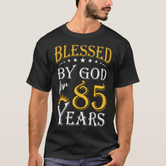 Camiseta Vintage Abençoada Por Deus Por 85 Anos Feliz 85º B
