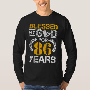 Camiseta Vintage Abençoada Por Deus Por 86 Anos Feliz 86º B