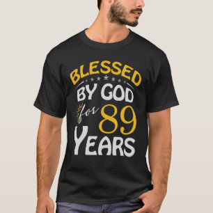 Camiseta Vintage abençoada por Deus por 89 anos Feliz 89º