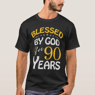 Camiseta Vintage Abençoada Por Deus Por 90 Anos Feliz 90