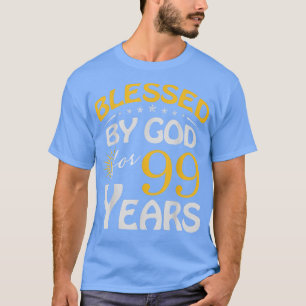 Camiseta Vintage abençoada por Deus por 99 anos Feliz 99º