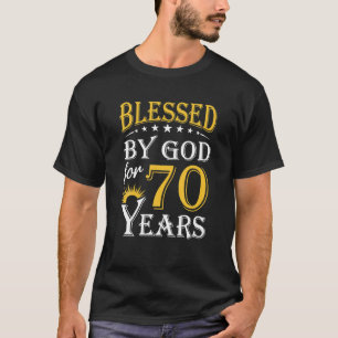 Camiseta Vintage Abençoado Por Deus Por 70 Anos Feliz 70º