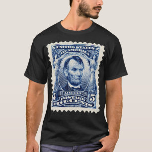 Camiseta Vintage Abraham Lincoln 1902 Carimbo do Postage Ph