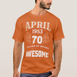 Camiseta Vintage Abril 1953 70 Anos de Nascimento Retro Inc