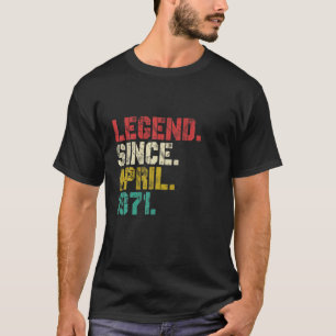 Camiseta Vintage Abril De 1971 Homens Mulheres 50 Anos De I