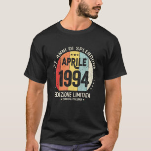 Camiseta Vintage abril de 1994 Mulheres Homens 27º Aniversá