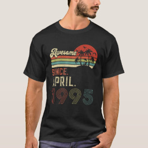 Camiseta Vintage Abril De 1995 27º Aniversário Retro 27 A