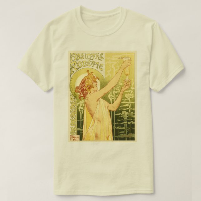 Camiseta Vintage Absinthe Poster Art (Frente do Design)