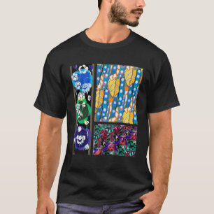 Camiseta Vintage Abstrato Colorful Flower Deco Standard Art
