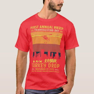 Camiseta Vintage Ação de Graças 1rua anual WKRP Turquia